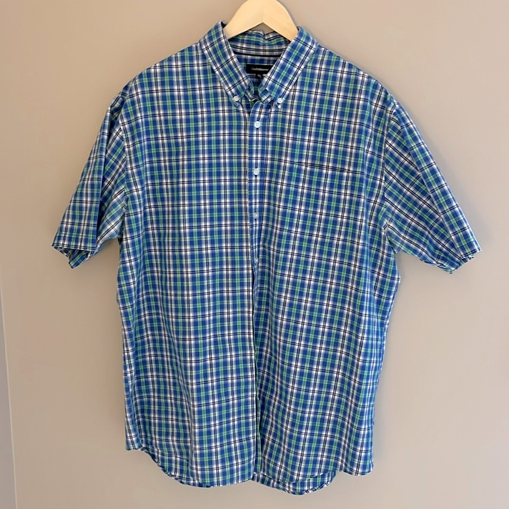 Croft & Barrow Mens Short Sleeve Button Down Shirt Blue Size‎ XL